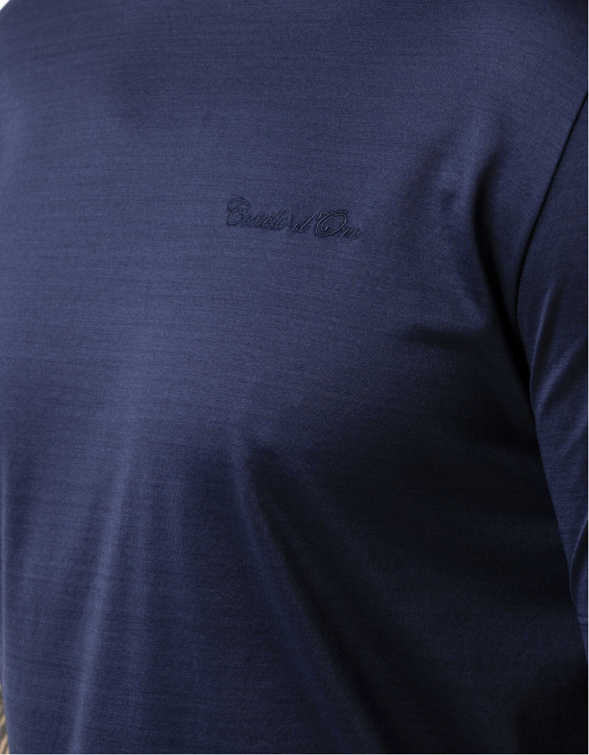 Castello d'Oro Navy Blue T-shirt 100% Cotton Regular Fit image